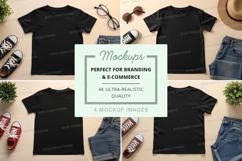 Mockup: casual outfit with black t-shirts Product Image 1