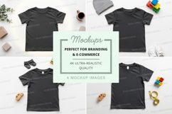 Mockup collection of black t-shirts Product Image 1