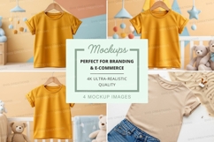Mockup: children's room with mustard yellow t-shirts Product Image 1