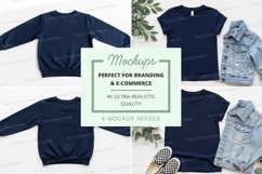 Mockup: navy blue casual outfit with denim jacket Product Image 1