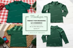 Mockup: green long-sleeve t-shirts Product Image 1