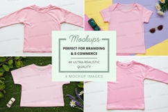 Mockup: pink t-shirts in various settings Product Image 1