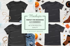 Mockup collection of kids' t-shirts with halloween themes Product Image 1