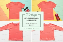 Mockup of coral t-shirts Product Image 1