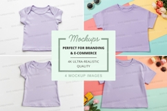 Mockup of lavender t-shirts for kids Product Image 1