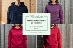 Hoodie mockup set with multiple colors Product Image 1
