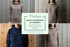 Hoodie mockup with multiple colors and backgrounds Product Image 1