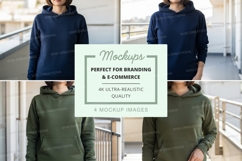 Hoodie mockup with blue and green colors Product Image 1