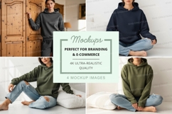 Hoodie mockup in various colors and poses Product Image 1