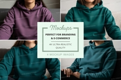 Hoodie mockup in purple and teal colors Product Image 1