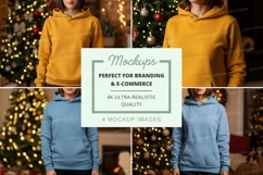 Hooded sweatshirt mockup with christmas theme Product Image 1