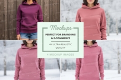 Hoodie mockup in purple and pink colors Product Image 1