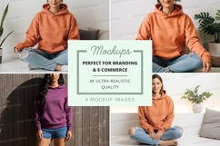 Hoodie mockup with models in various poses Product Image 1