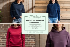 Hoodie mockup in blue, red, and purple Product Image 1