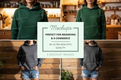 Hoodie mockup in green and gray colors Product Image 1