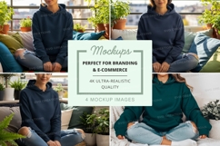 Hoodie mockup - group of people wearing hoodies in relaxed i Product Image 1