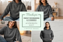 Hoodie mockup - grey hooded sweatshirt Product Image 1