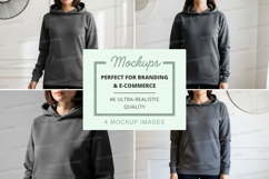 Hoodie mockup in gray Product Image 1