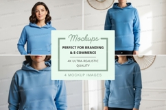 Hoodie mockup in light blue Product Image 1