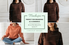 Hoodie mockup in brown and orange Product Image 1