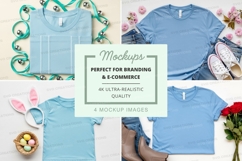Mockup collection of light blue t-shirts Product Image 1