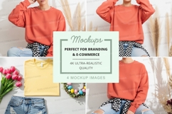 Mockup: casual sweatshirts with spring elements Product Image 1