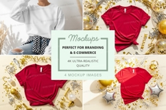 Mockup: festive red t-shirts Product Image 1