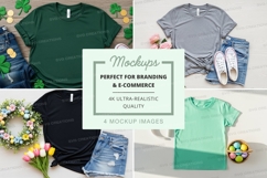 Mockup of t-shirts in various colors with decorative element Product Image 1