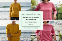 Sweatshirt mockup with beach background Product Image 1