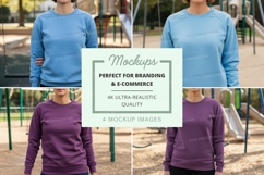 Sweatshirt mockup in light blue and purple Product Image 1