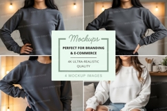 Sweatshirt mockup in gray and white colors Product Image 1