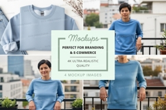 Light blue oversized sweatshirt mockup Product Image 1
