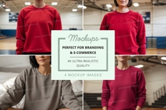 Sweatshirt mockup with models in gym Product Image 1