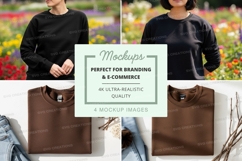 Long sleeve crew neck sweatshirts mockup Product Image 1