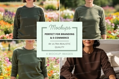 Mockup of sweatshirts in outdoor setting Product Image 1