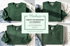 Green crew neck sweatshirt mockup Product Image 1