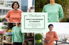 Long sleeve sweatshirt mockup in various colors Product Image 1