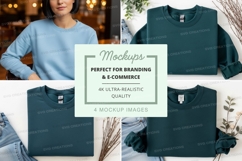 Long sleeve sweatshirt mockup in dark green Product Image 1