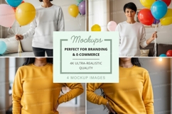 Sweatshirt mockup with balloons and party background Product Image 1