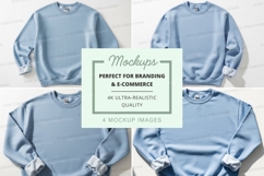 Light blue crew neck sweatshirt mockup Product Image 1
