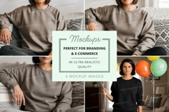 Sweatshirt mockup with individuals and balloons Product Image 1