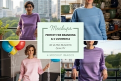 Long sleeve sweatshirt mockup in various colors Product Image 1