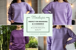 Purple oversized sweatshirt mockup Product Image 1