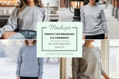 Sweatshirt mockup in various styles and colors Product Image 1