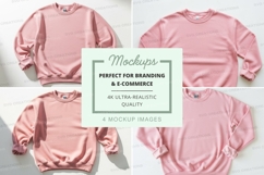 Pink crew neck sweatshirt mockup Product Image 1