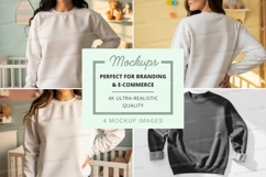 Sweatshirt mockup in white and black Product Image 1