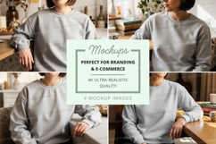 Oversized sweatshirt mockup in light gray Product Image 1