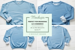 Light blue crew neck sweatshirt mockup Product Image 1