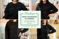 Oversized black sweatshirt mockup Product Image 1