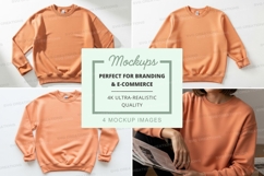 Peach crew neck sweatshirt mockup Product Image 1